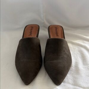 Jeffrey Campbell dark grey Suede Mules